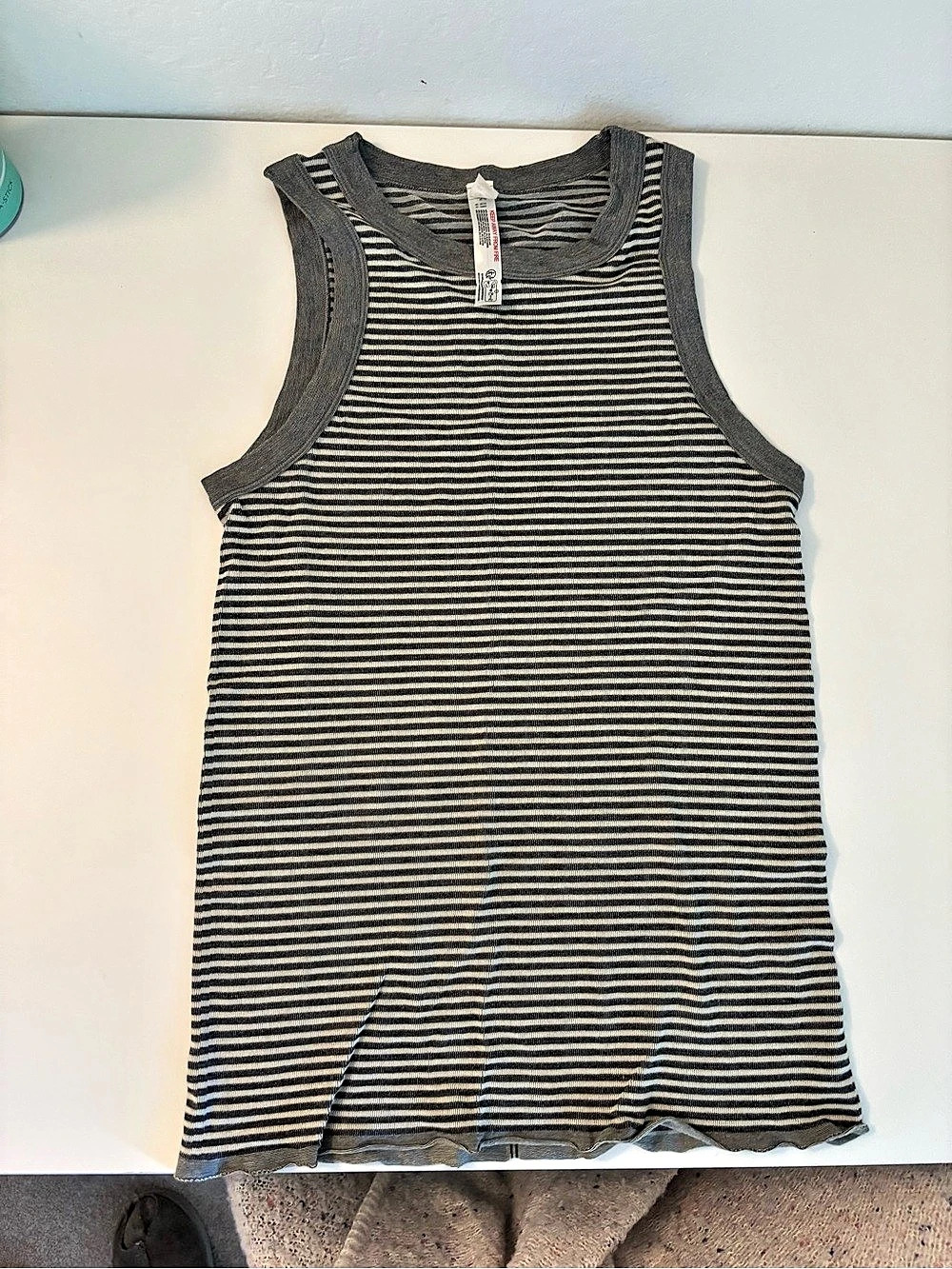 Intimately Free People Striped Tank Top in Black & Gray Size M/L